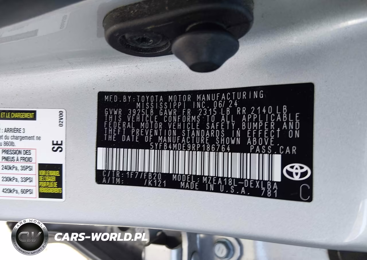 2024 Toyota Corolla Le VIN:5YFB4MDE9RP186764 - 9