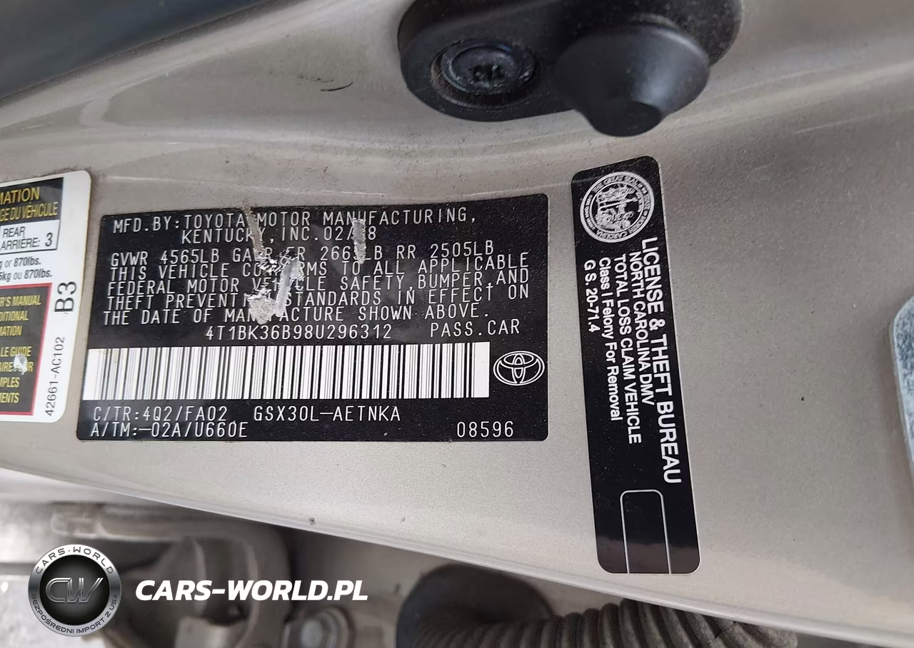 2008 Toyota Avalon Xl VIN:4T1BK36B98U296312 - 9