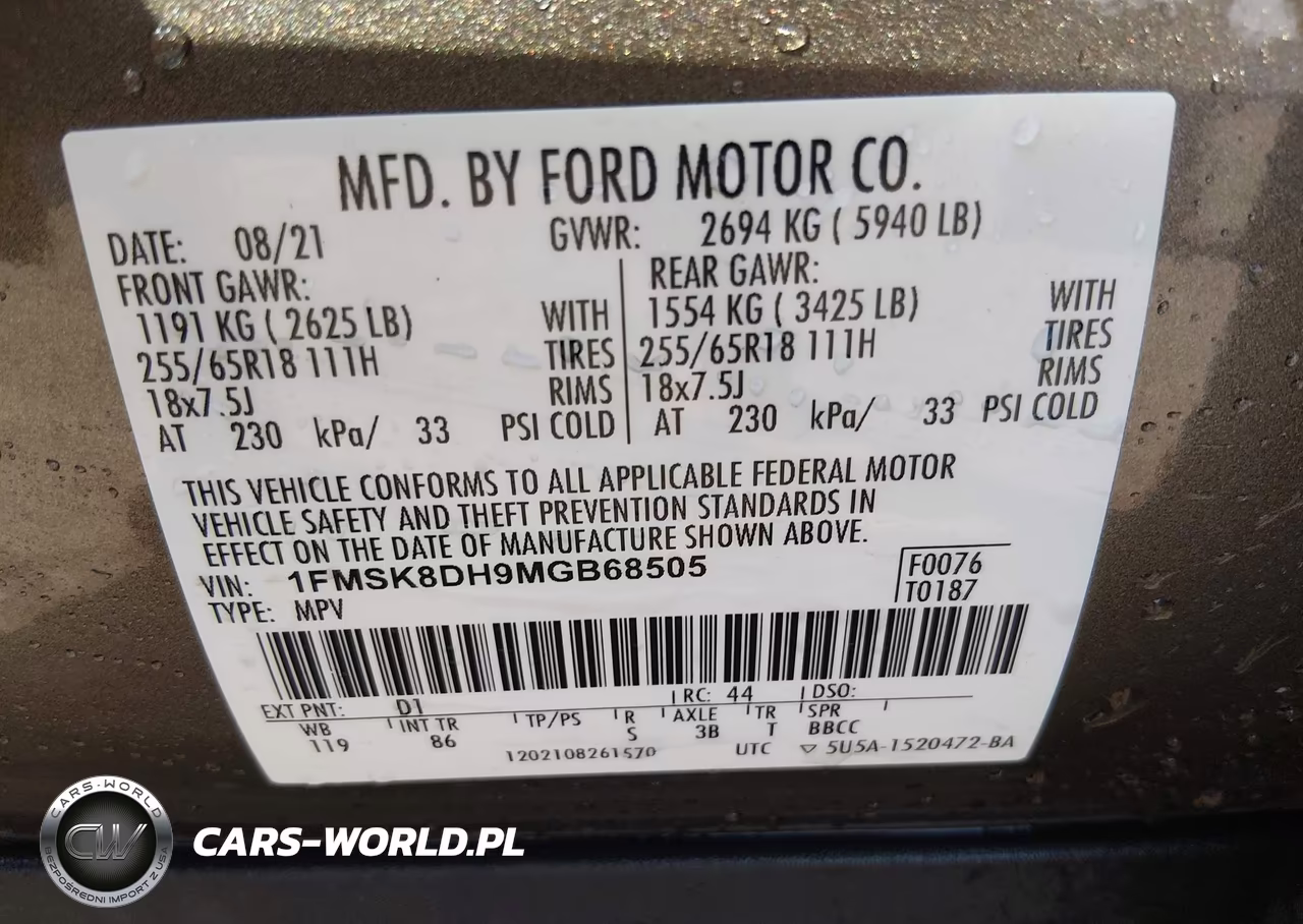 2021 Ford Explorer Xlt VIN:1FMSK8DH9MGB68505 - 9