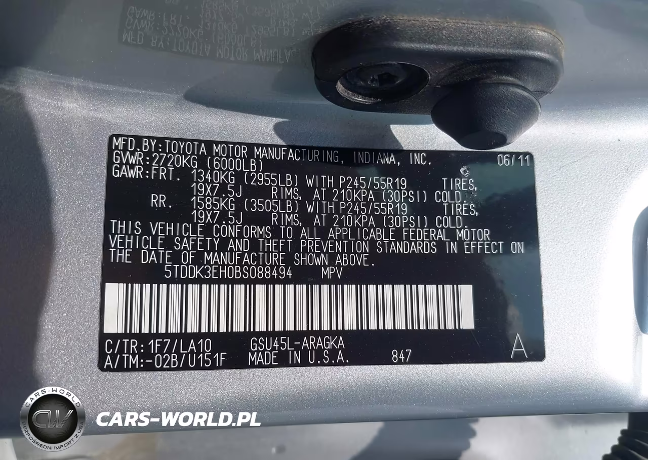 2011 Toyota Highlander Limited V6 VIN:5TDDK3EH0BS088494 - 9