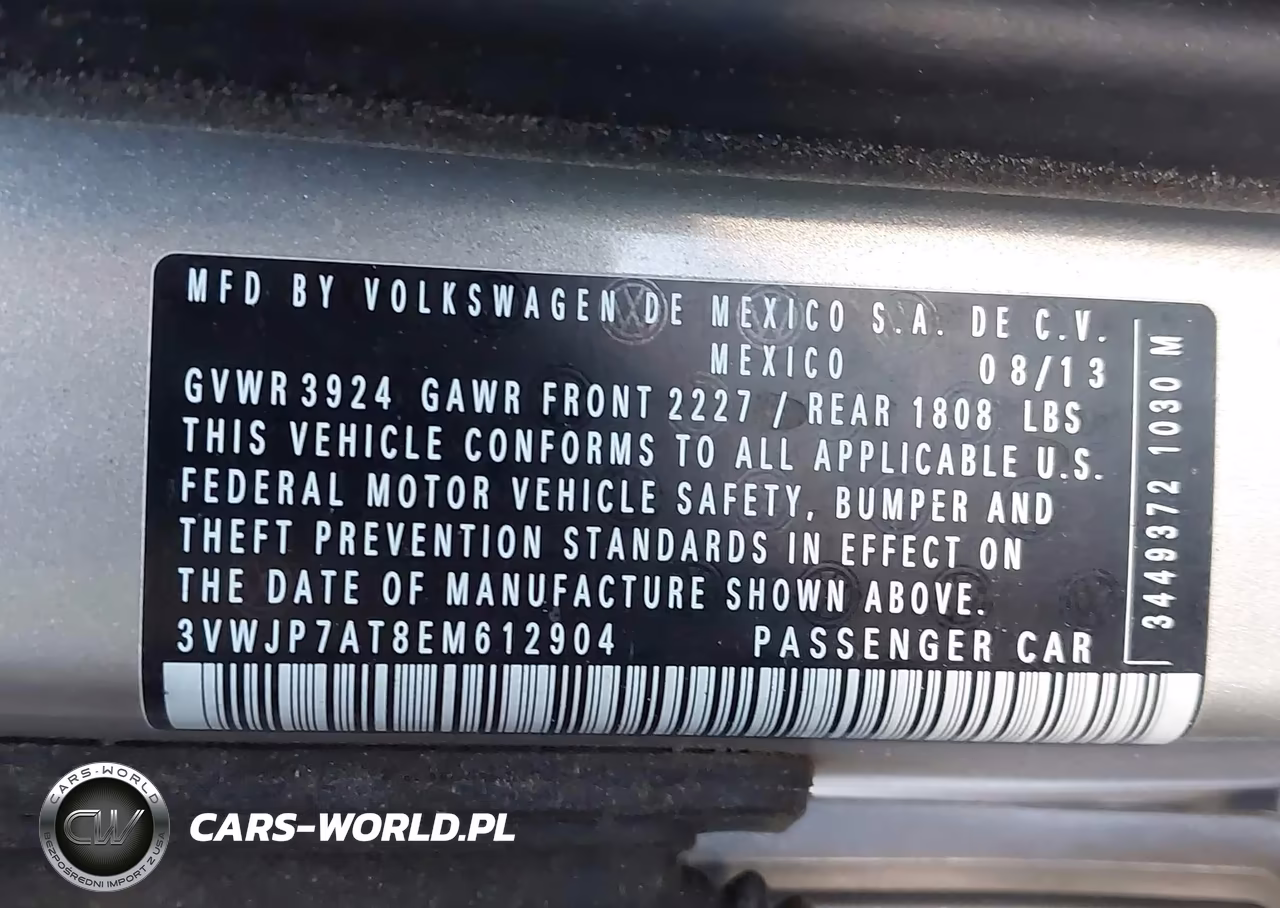 2014 Volkswagen Beetle 2.5L VIN:3VWJP7AT8EM612904 - 9