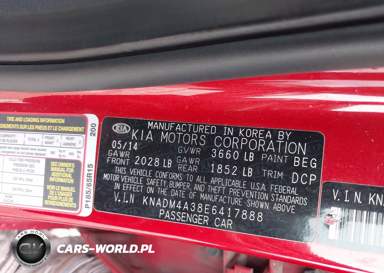 2014 Kia Rio Lx VIN:KNADM4A38E6417888 - 9