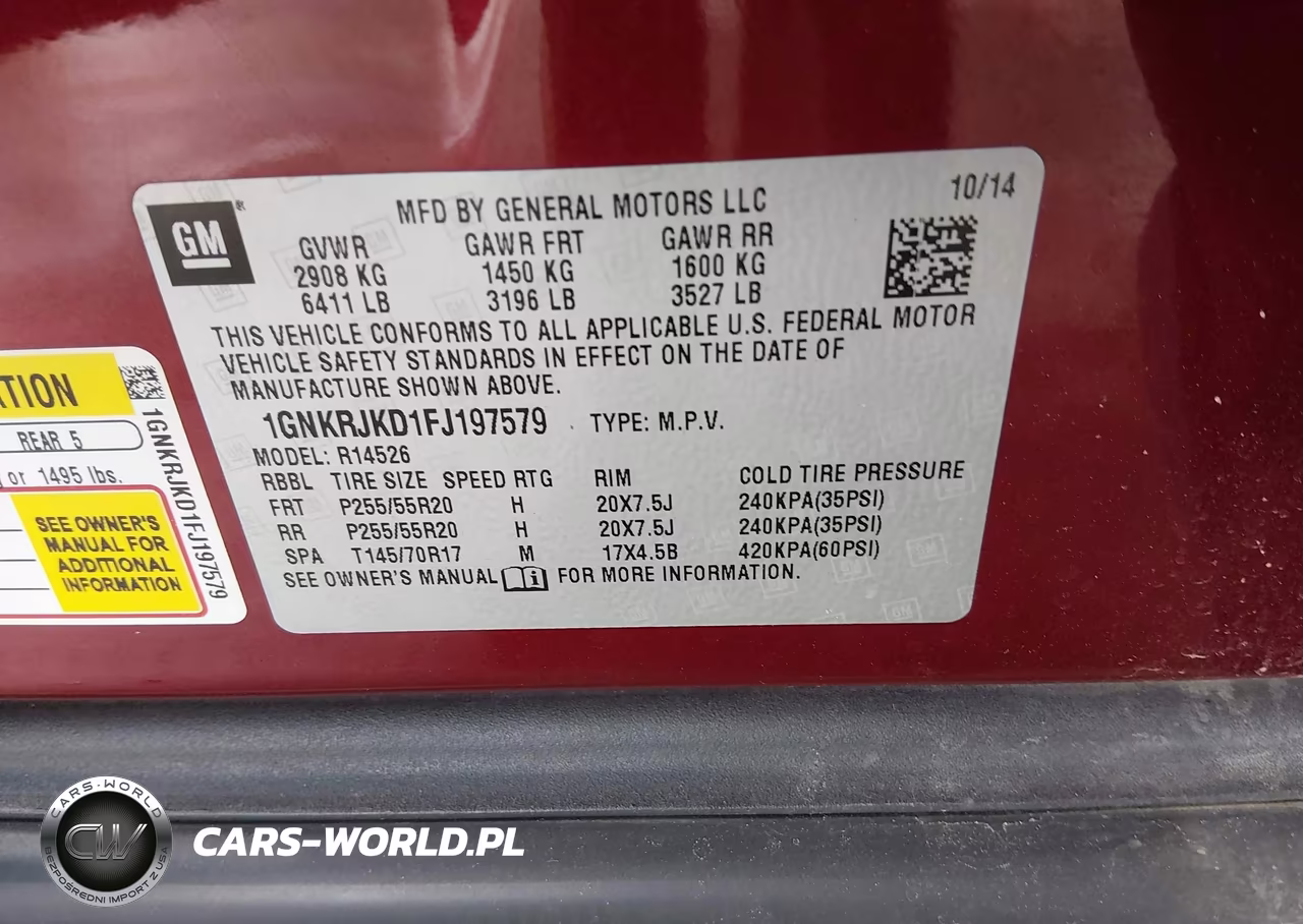2015 Chevrolet Traverse Ltz VIN:1GNKRJKD1FJ197579 - 9