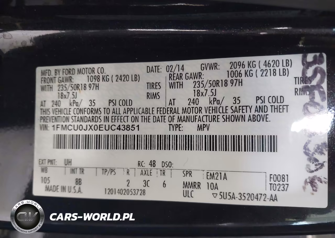 2014 Ford Escape Titanium VIN:1FMCU0JX0EUC43851 - 9