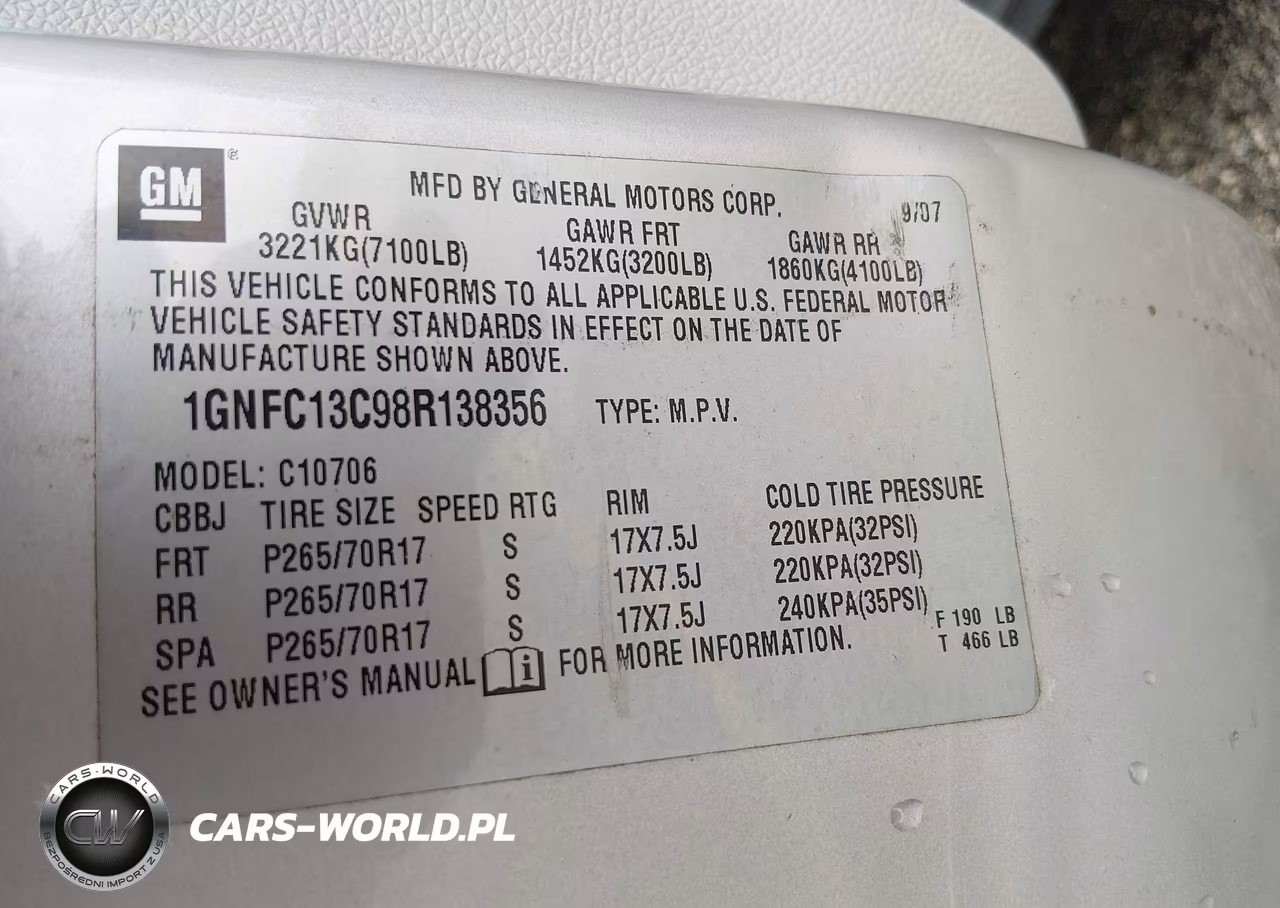 2008 Chevrolet Tahoe Ls VIN:1GNFC13C98R138356 - 9
