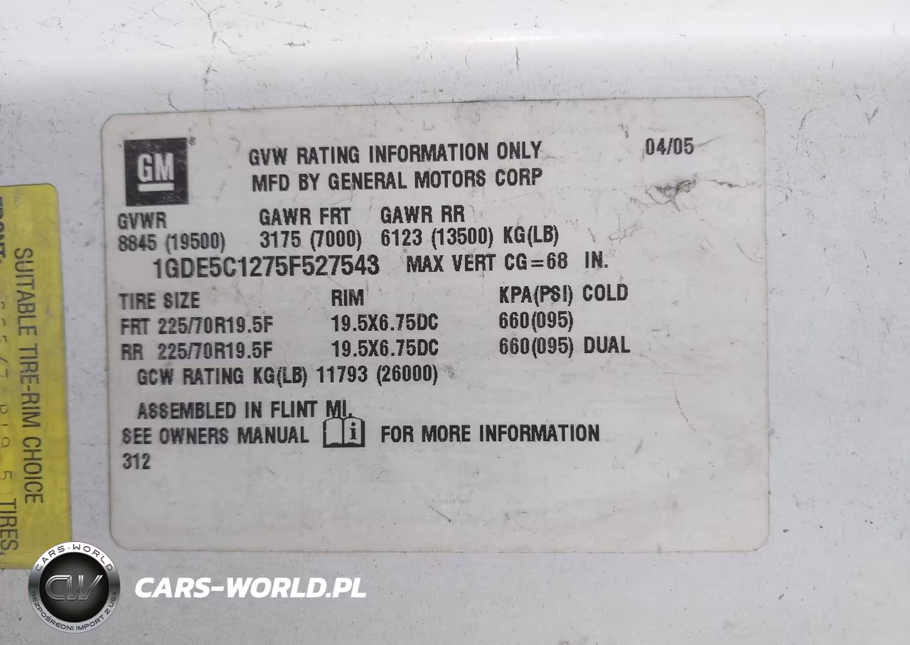 2005 GMC C5500 C5C042 VIN:1GDE5C1275F527543 - 8