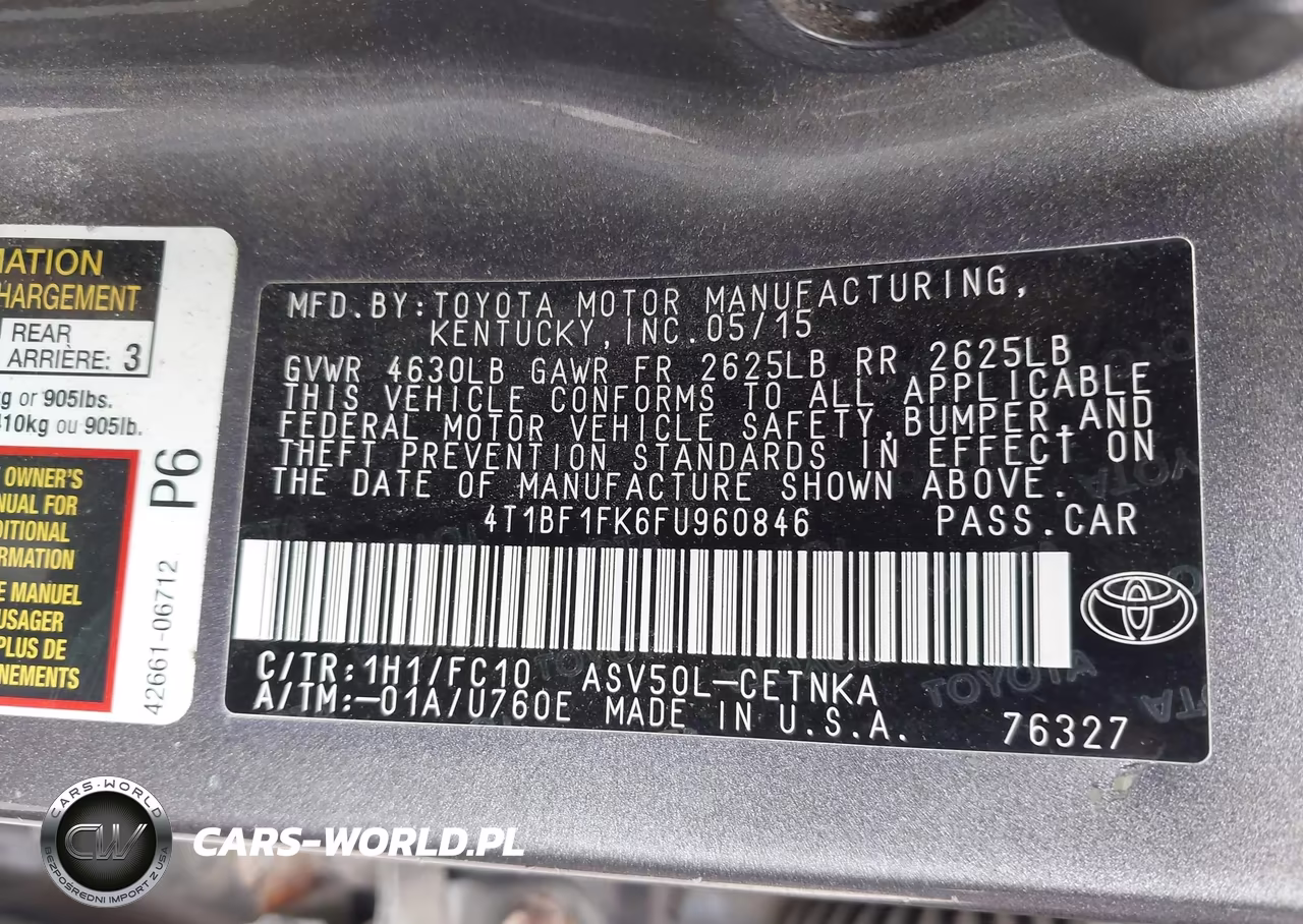 2015 Toyota Camry Le VIN:4T1BF1FK6FU960846 - 9