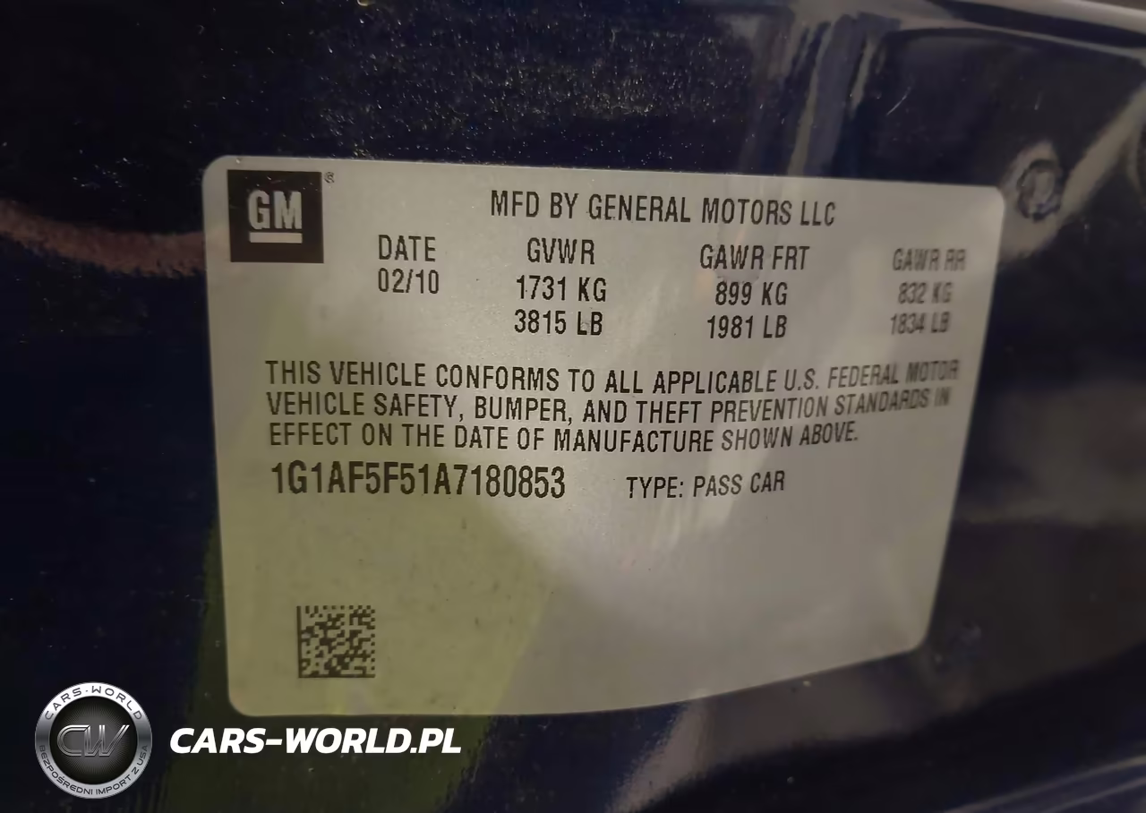 2010 Chevrolet Cobalt Lt VIN:1G1AF5F51A7180853 - 9