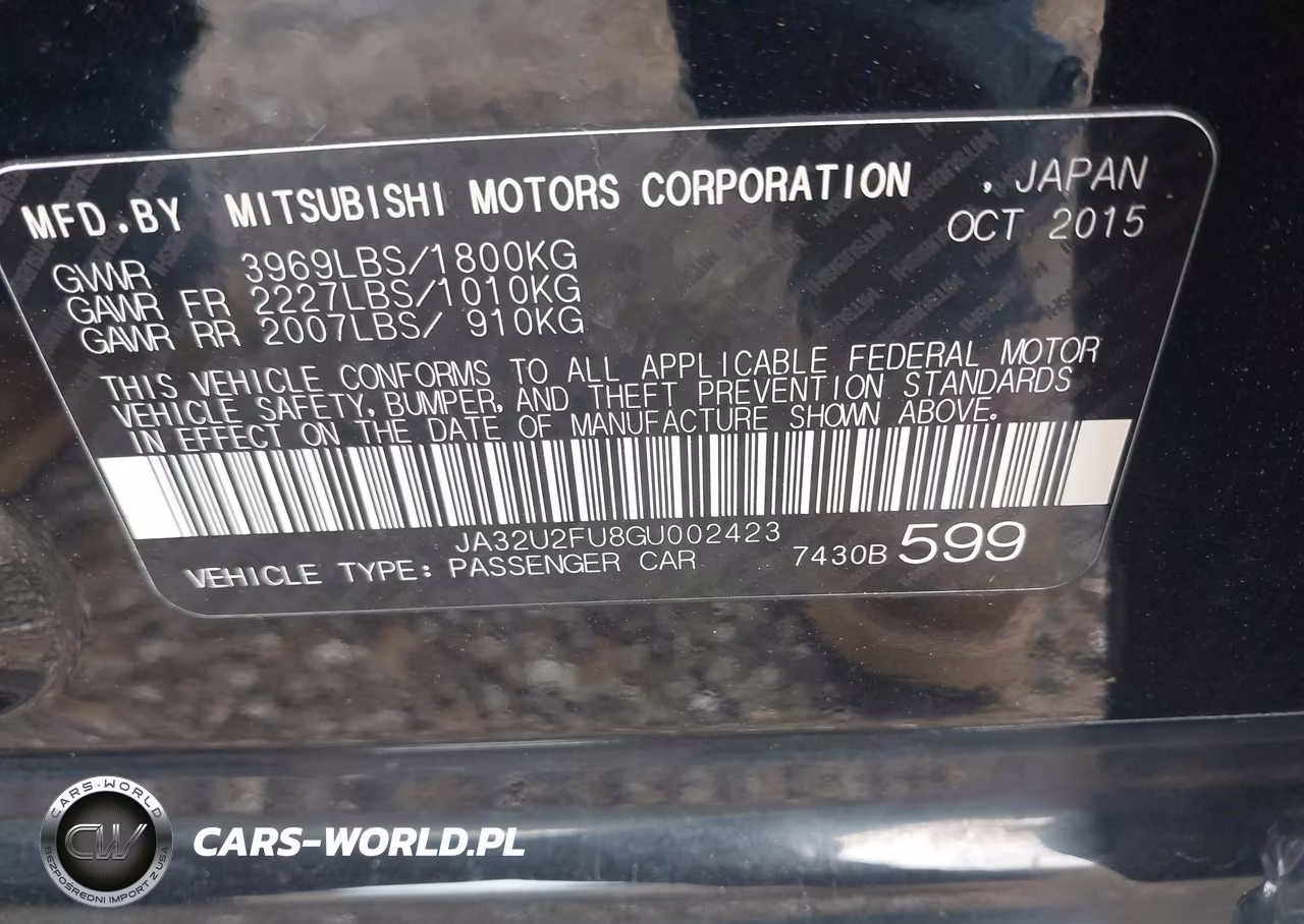 2016 Mitsubishi Lancer Es VIN:JA32U2FU8GU002423 - 9