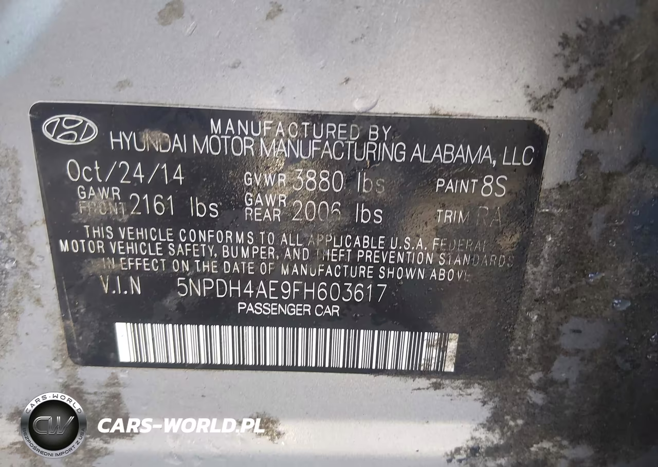 2015 Hyundai Elantra Se VIN:5NPDH4AE9FH603617 - 9