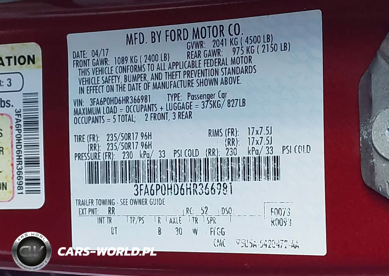 2017 Ford Fusion Se VIN:3FA6P0HD6HR366981 - 9