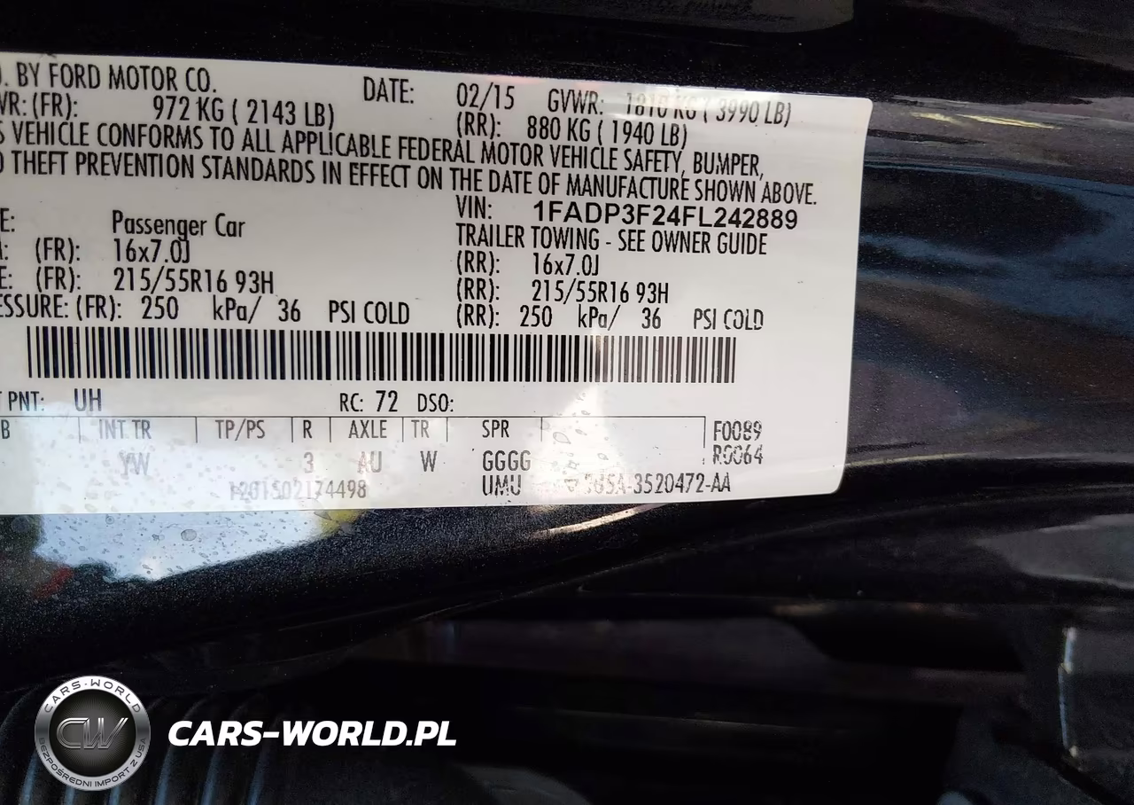 2015 Ford Focus Se VIN:1FADP3F24FL242889 - 9