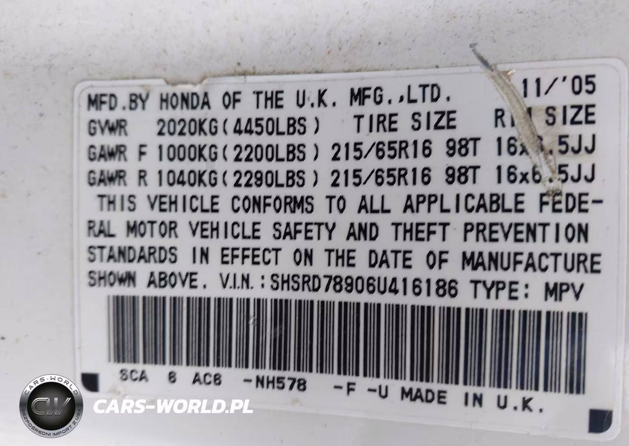 2006 Honda Cr-V Ex Se VIN:SHSRD78906U416186 - 9