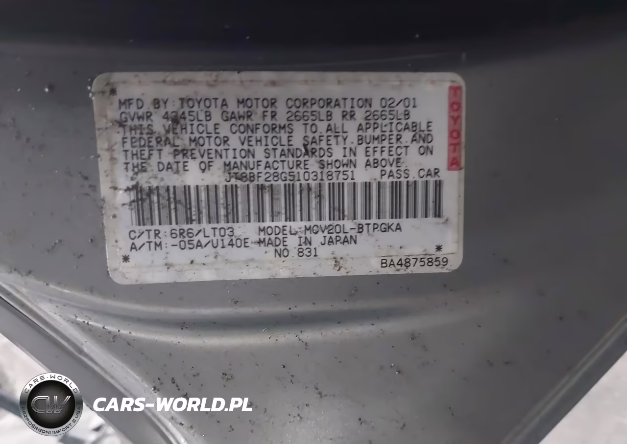 2001 Lexus Es 300 VIN:JT8BF28G510318751 - 9