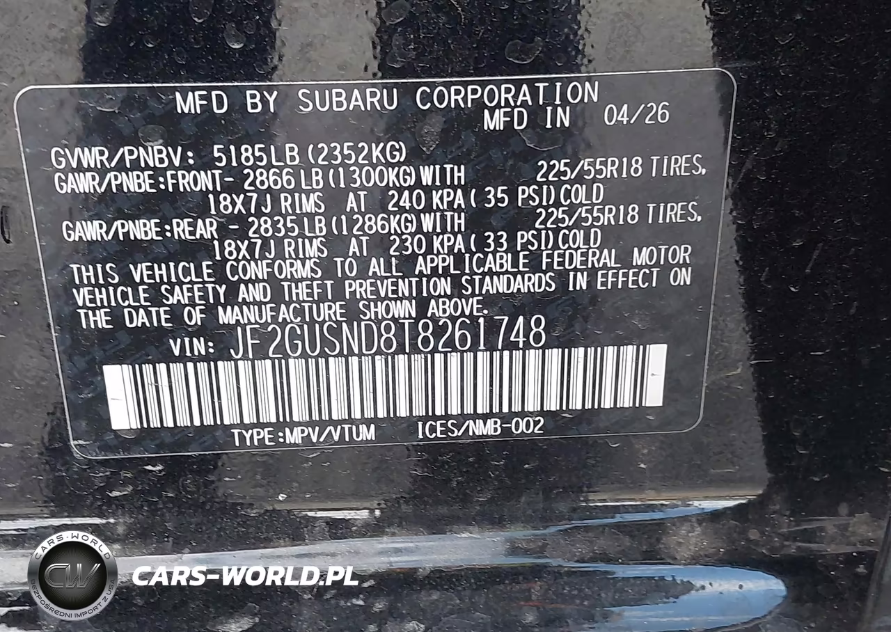 2026 Subaru Crosstrek Limited VIN:JF2GUSND8T8261748 - 9