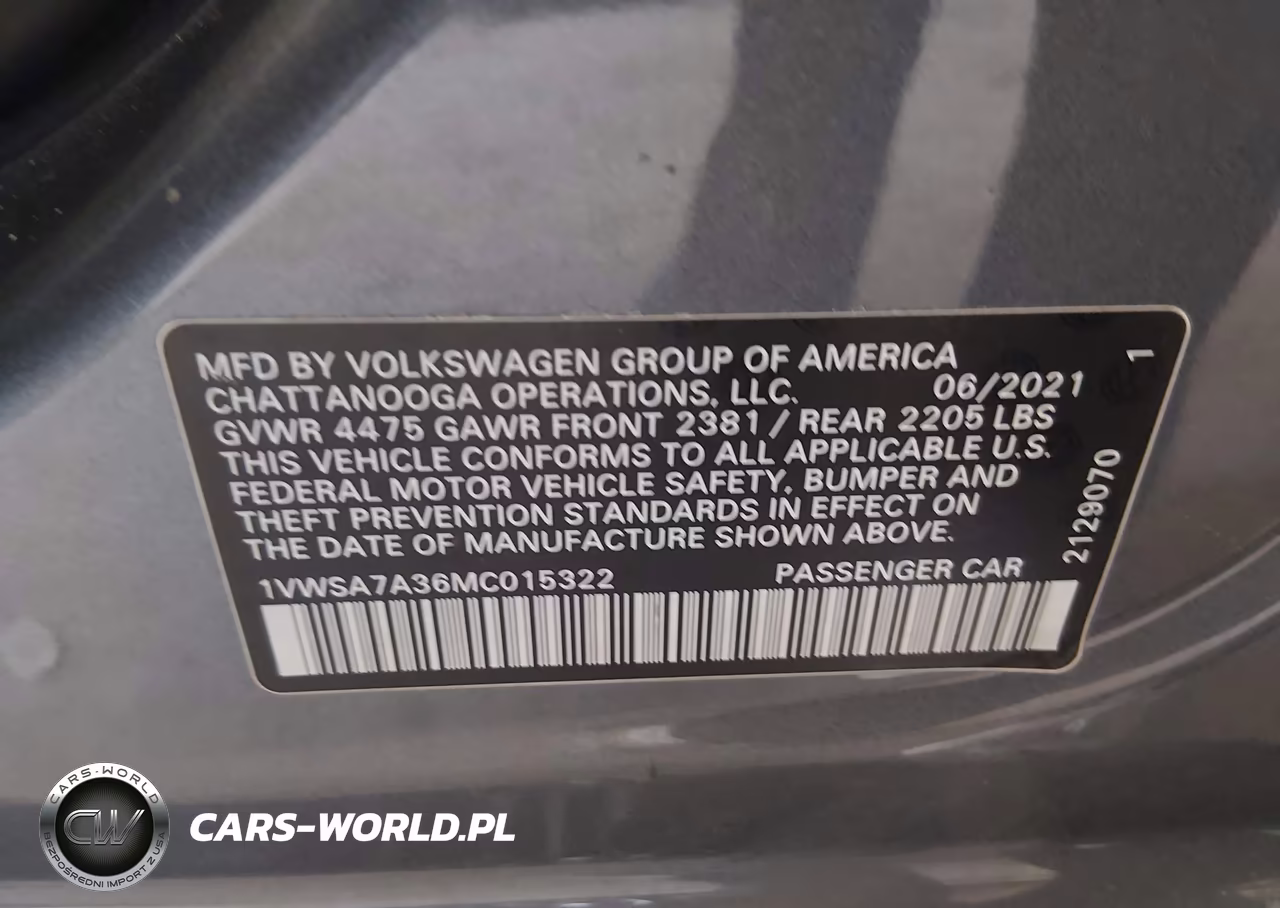 2021 Volkswagen Passat 2.0T Se VIN:1VWSA7A36MC015322 - 9