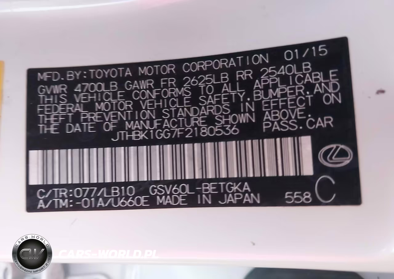 2015 Lexus Es 350 VIN:JTHBK1GG7F2180536 - 9