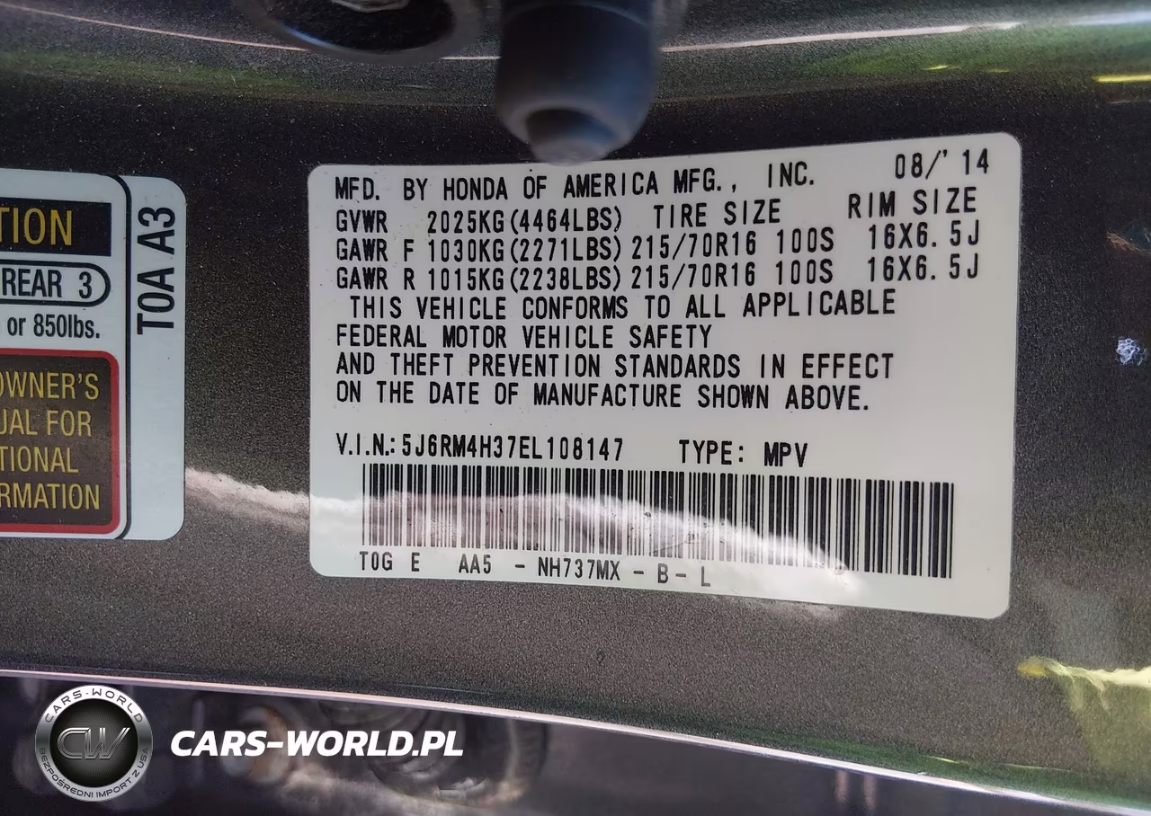 2014 Honda Cr-V Lx VIN:5J6RM4H37EL108147 - 9
