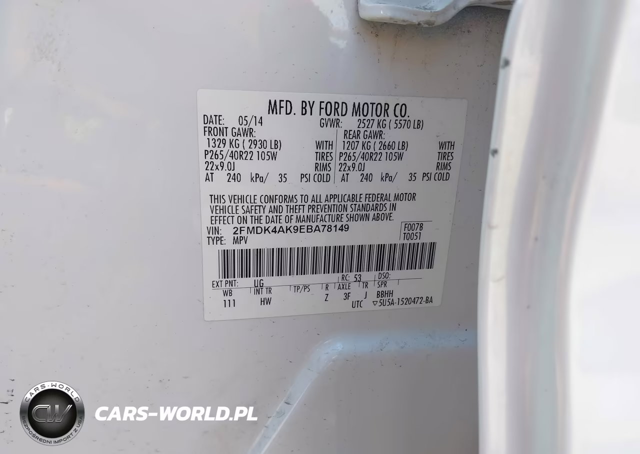 2014 Ford Edge Sport VIN:2FMDK4AK9EBA78149 - 9