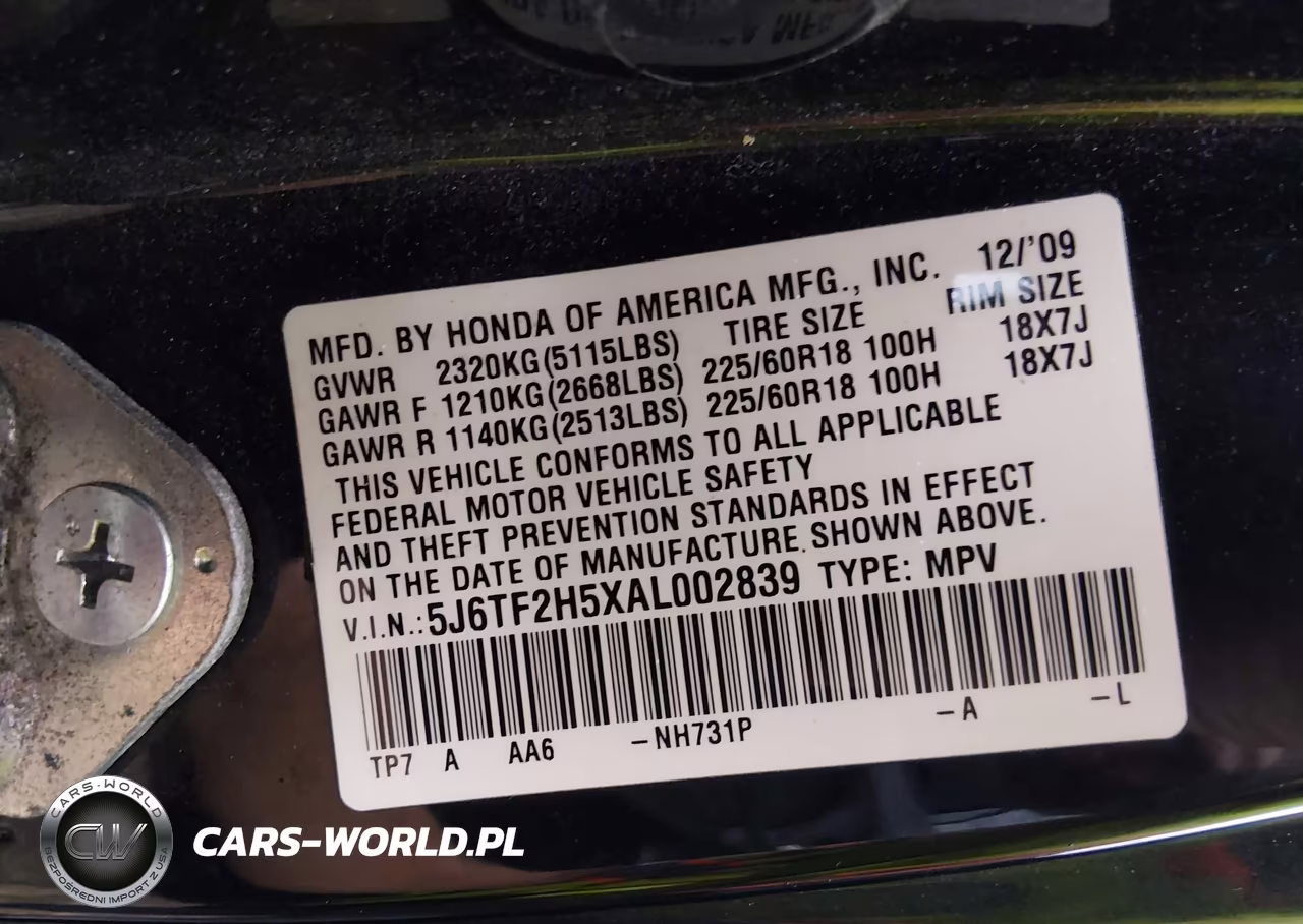 2010 Honda Accord Crosstour Ex-L VIN:5J6TF2H5XAL002839 - 9