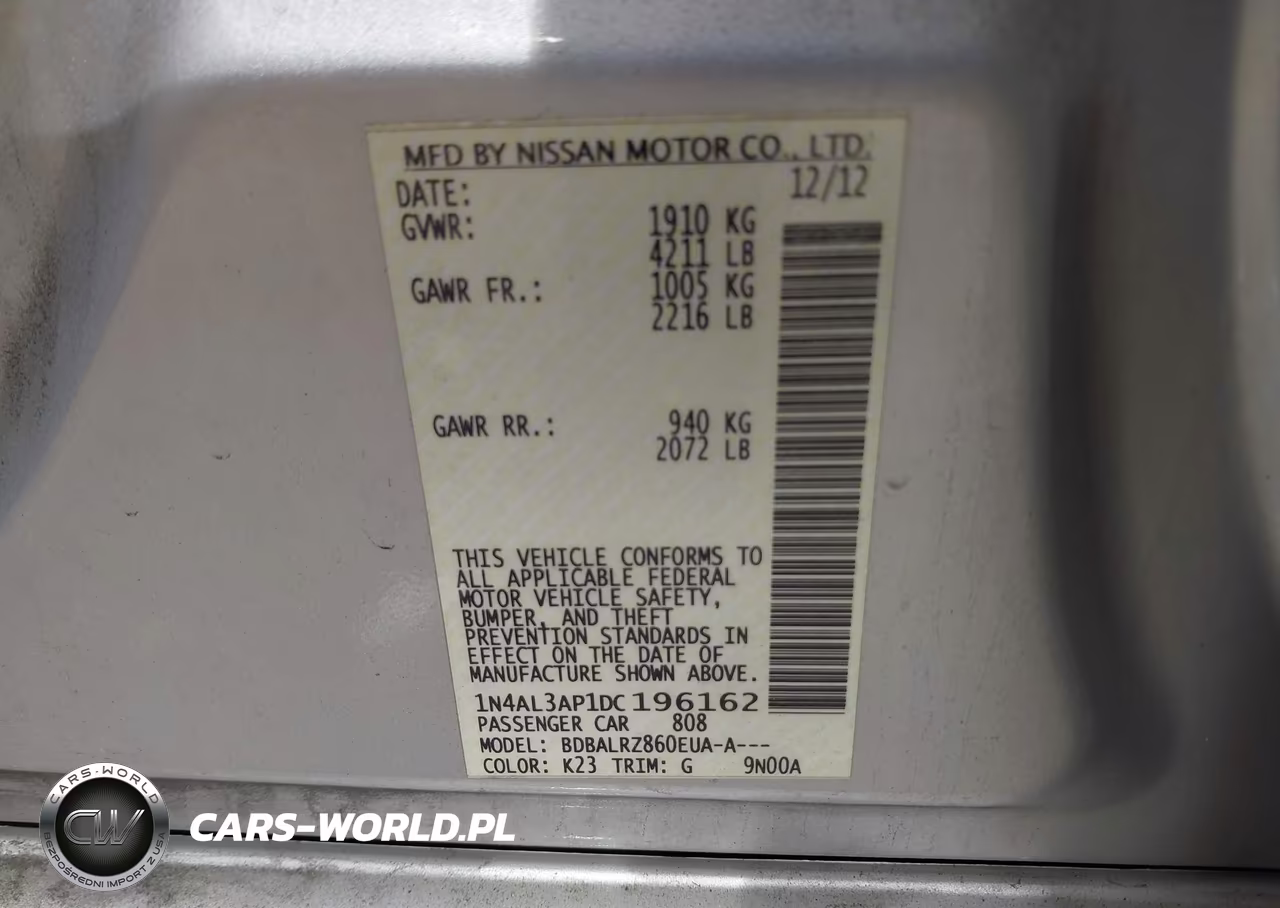 2013 Nissan Altima 2.5 S VIN:1N4AL3AP1DC196162 - 9