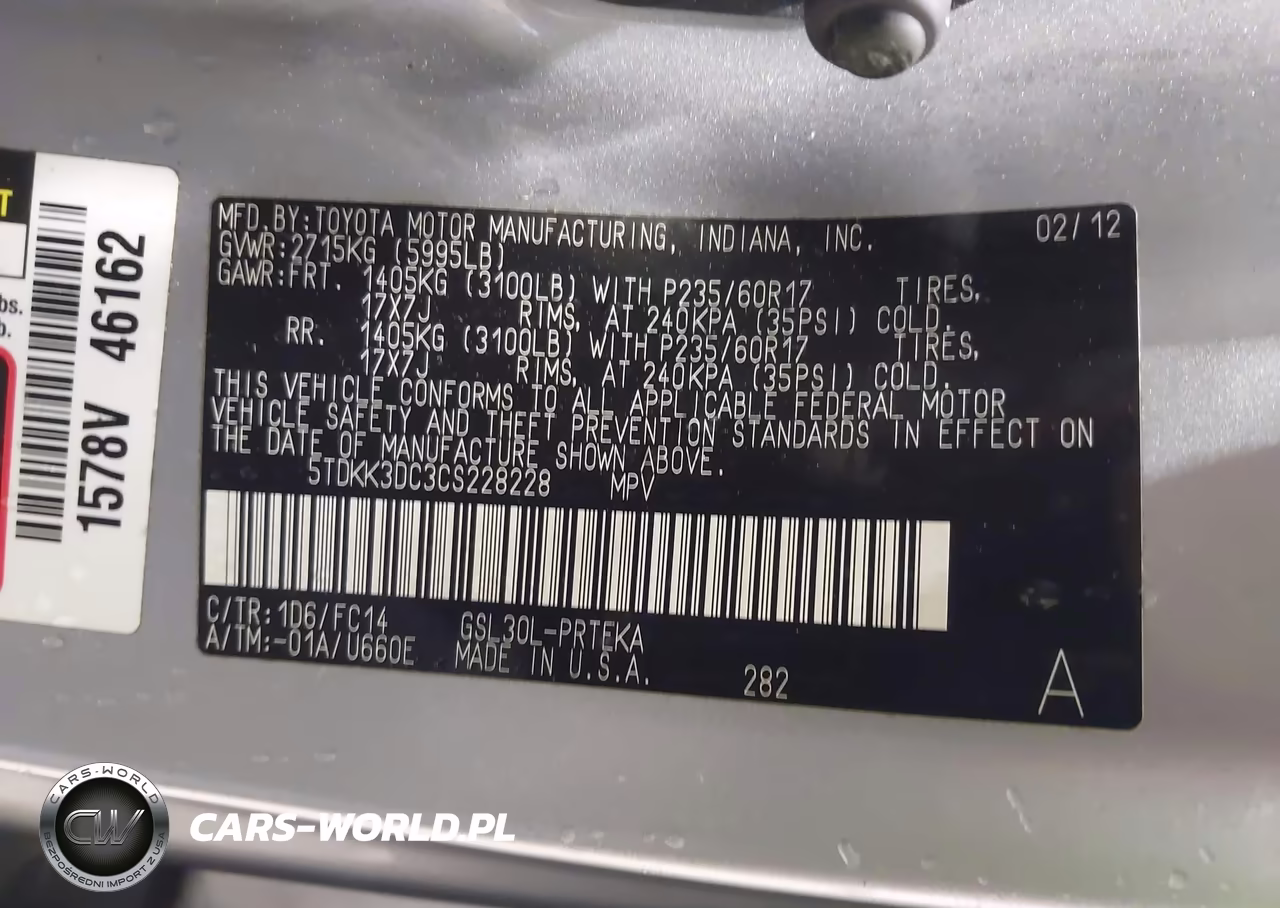 2012 Toyota Sienna Le V6 8 Passenger VIN:5TDKK3DC3CS228228 - 9