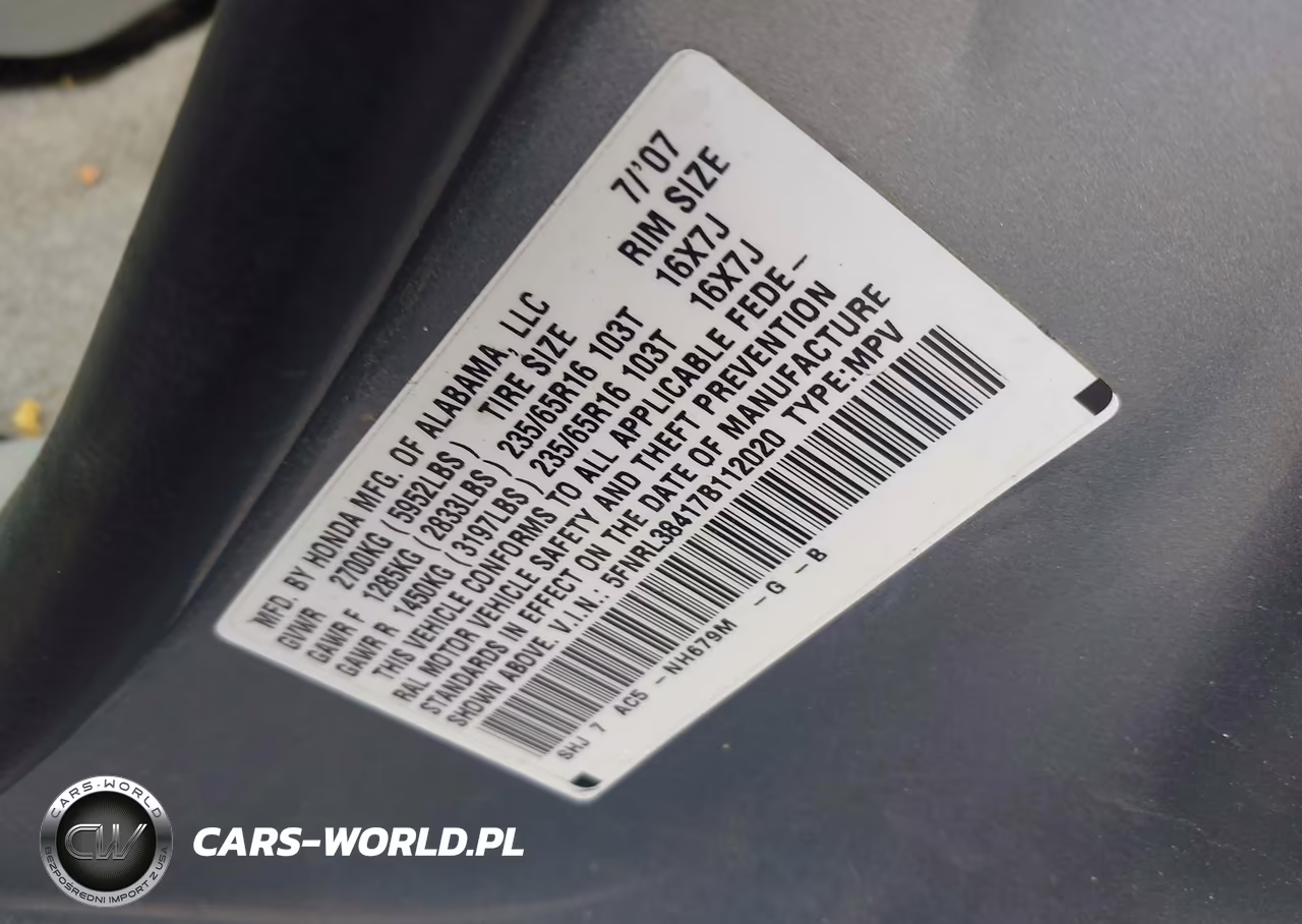 2007 Honda Odyssey Ex VIN:5FNRL38417B112020 - 9