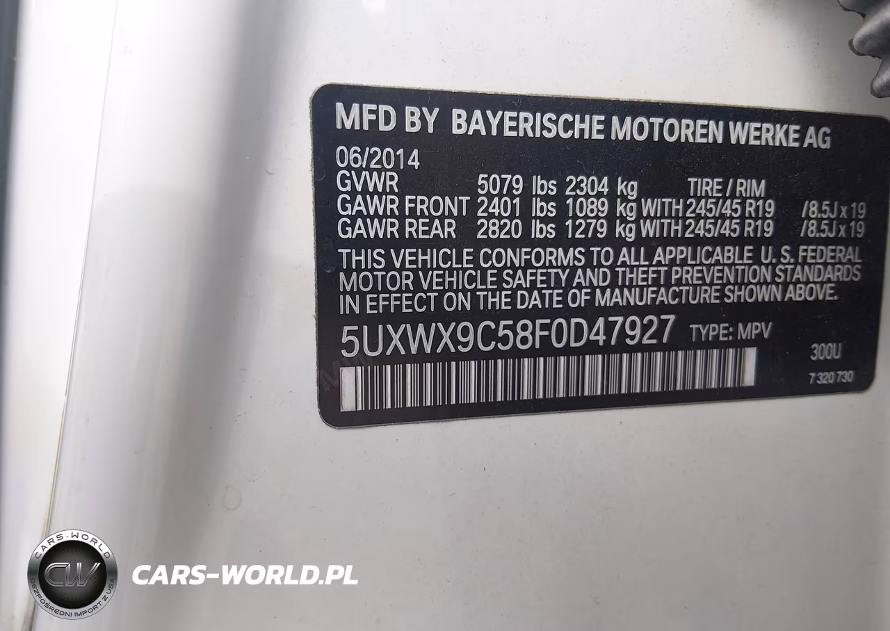 2015 BMW X3 xDrive28I VIN:5UXWX9C58F0D47927 - 9