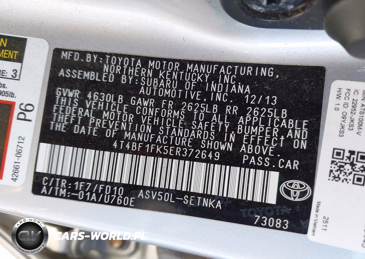 2014 Toyota Camry Le VIN:4T4BF1FK5ER372649 - 9