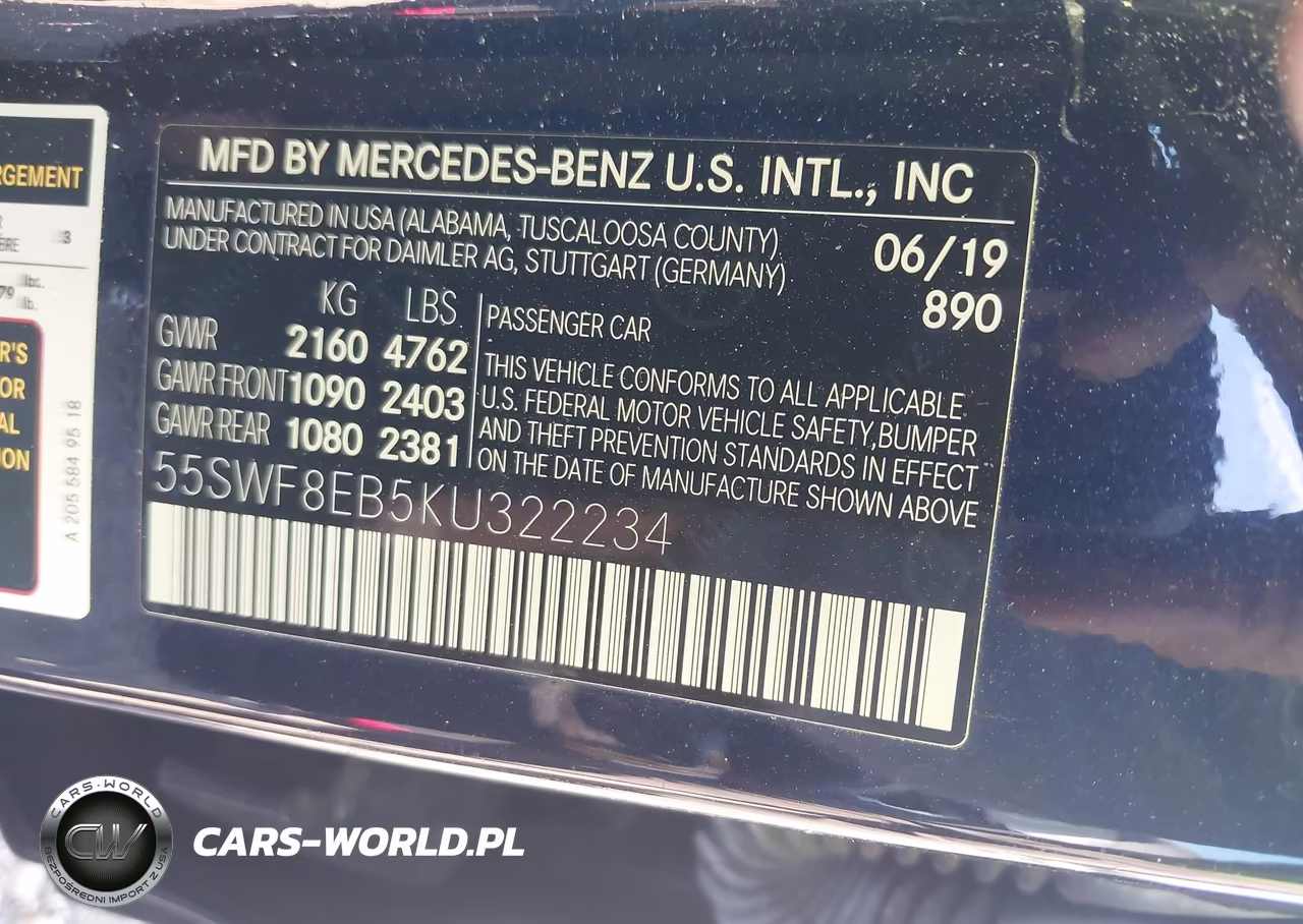 2019 Mercedes-Benz C 300 4Matic VIN:55SWF8EB5KU322234 - 9