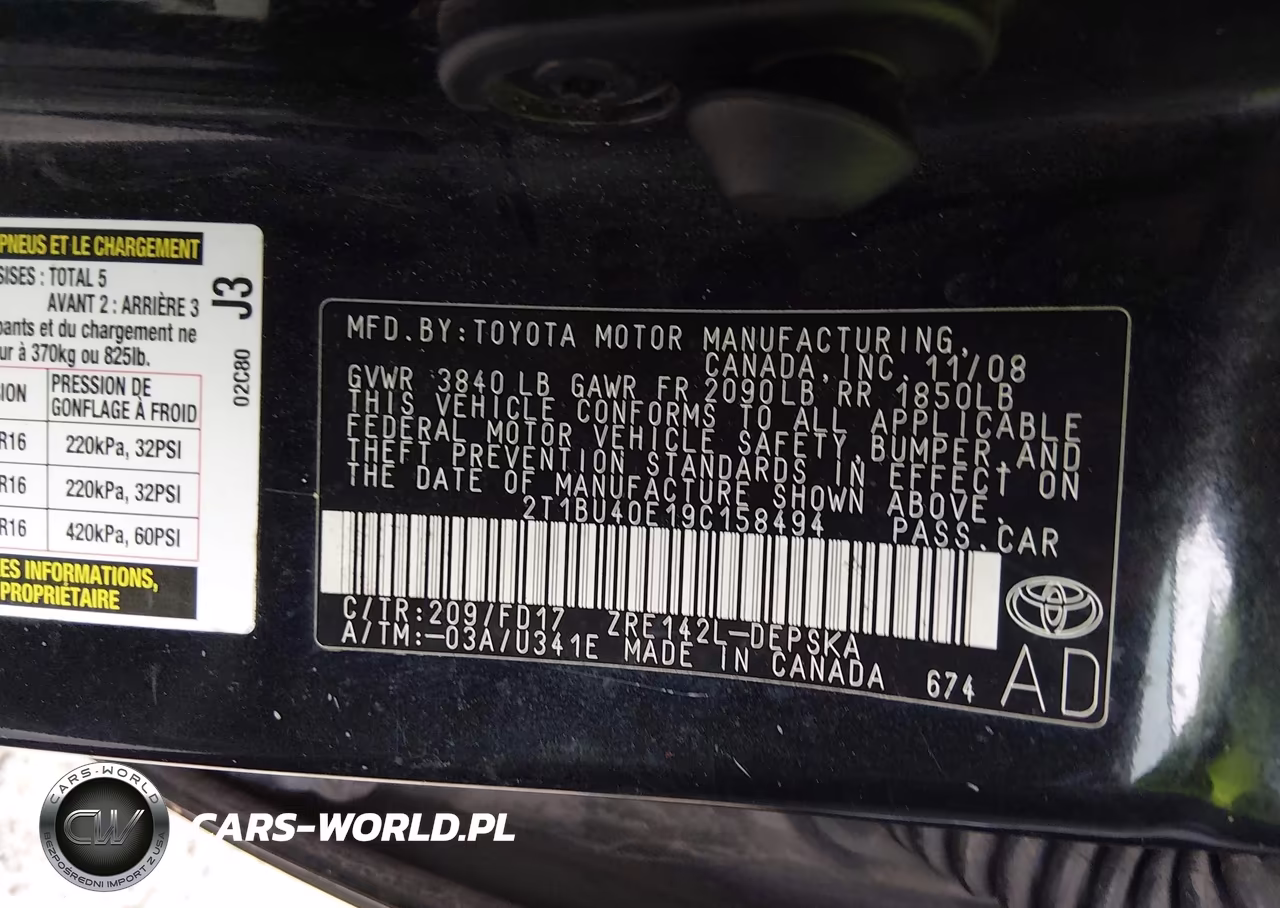 2009 Toyota Corolla S VIN:2T1BU40E19C158494 - 9