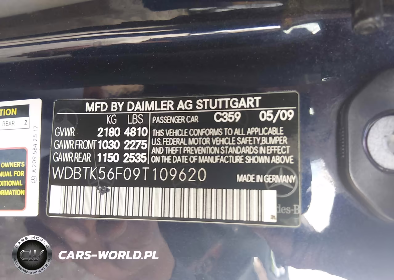 2009 Mercedes-Benz Clk 350 VIN:WDBTK56F09T109620 - 9