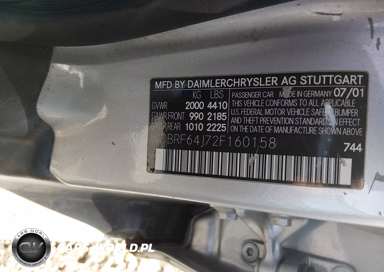 2002 Mercedes-Benz C 320 VIN:WDBRF64J72F160158 - 9