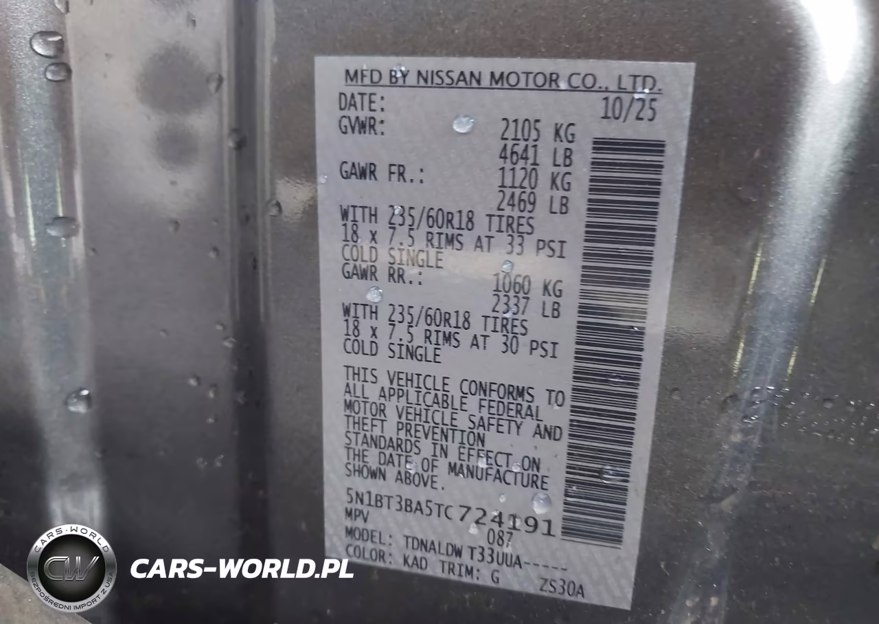 2026 Nissan Rogue Sv VIN:5N1BT3BA5TC724191 - 9