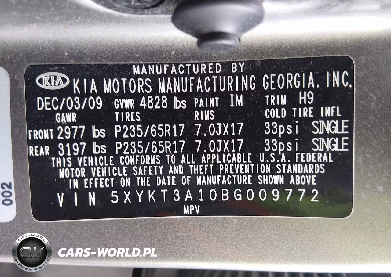 2011 Kia Sorento Lx VIN:5XYKT3A10BG009772 - 9