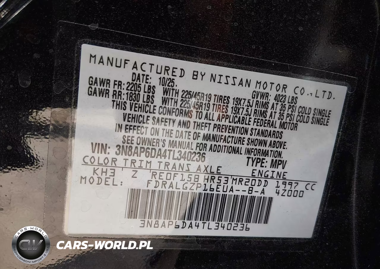 2026 Nissan Kicks Sr VIN:3N8AP6DA4TL340236 - 9