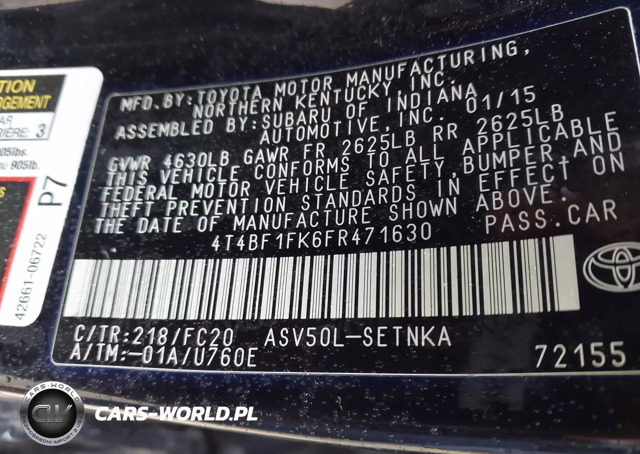 2015 Toyota Camry Le VIN:4T4BF1FK6FR471630 - 9