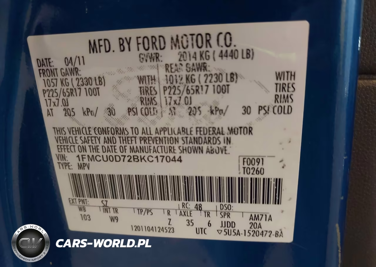 2011 Ford Escape Xlt VIN:1FMCU0D72BKC17044 - 9
