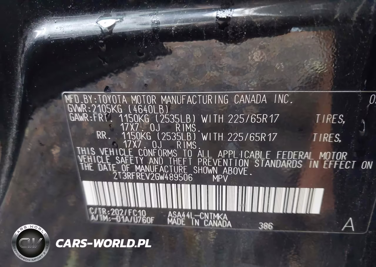 2016 Toyota Rav4 Xle VIN:2T3RFREV2GW489506 - 9