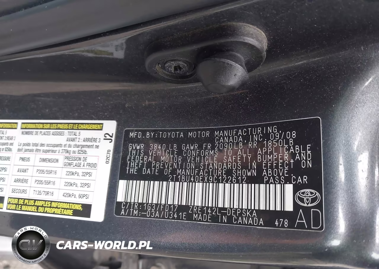 2009 Toyota Corolla S VIN:2T1BU40EX9C122612 - 9
