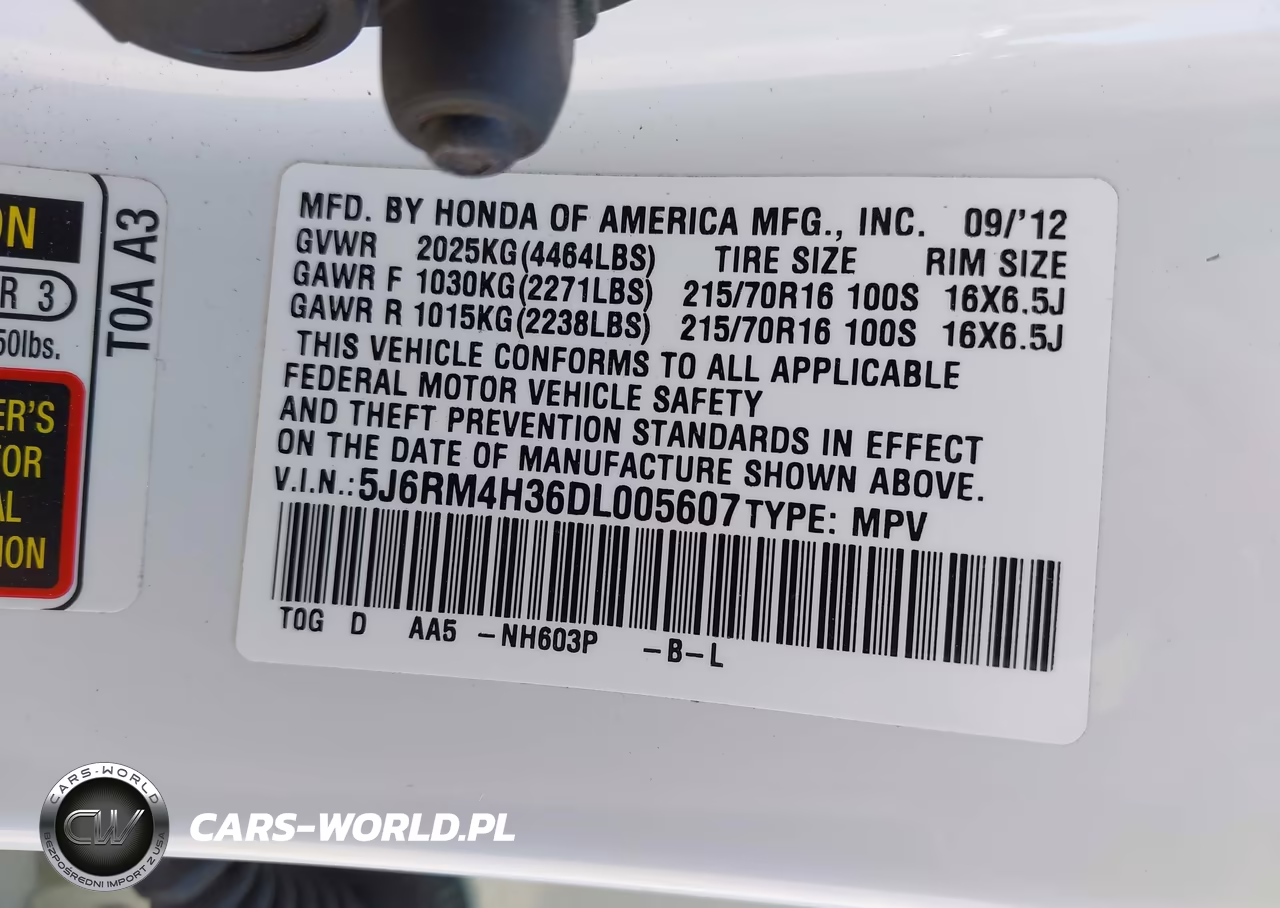 2013 Honda Cr-V Lx VIN:5J6RM4H36DL005607 - 9