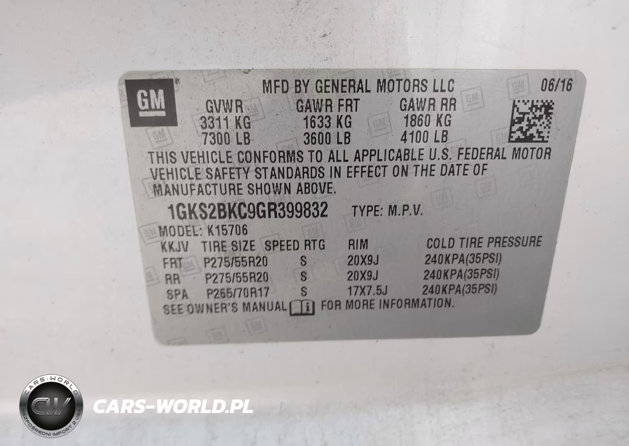 2016 GMC Yukon Slt VIN:1GKS2BKC9GR399832 - 9