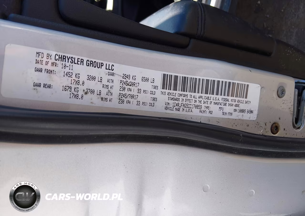 2012 Jeep Grand Cherokee Laredo VIN:1C4RJFAG5CC170859 - 9