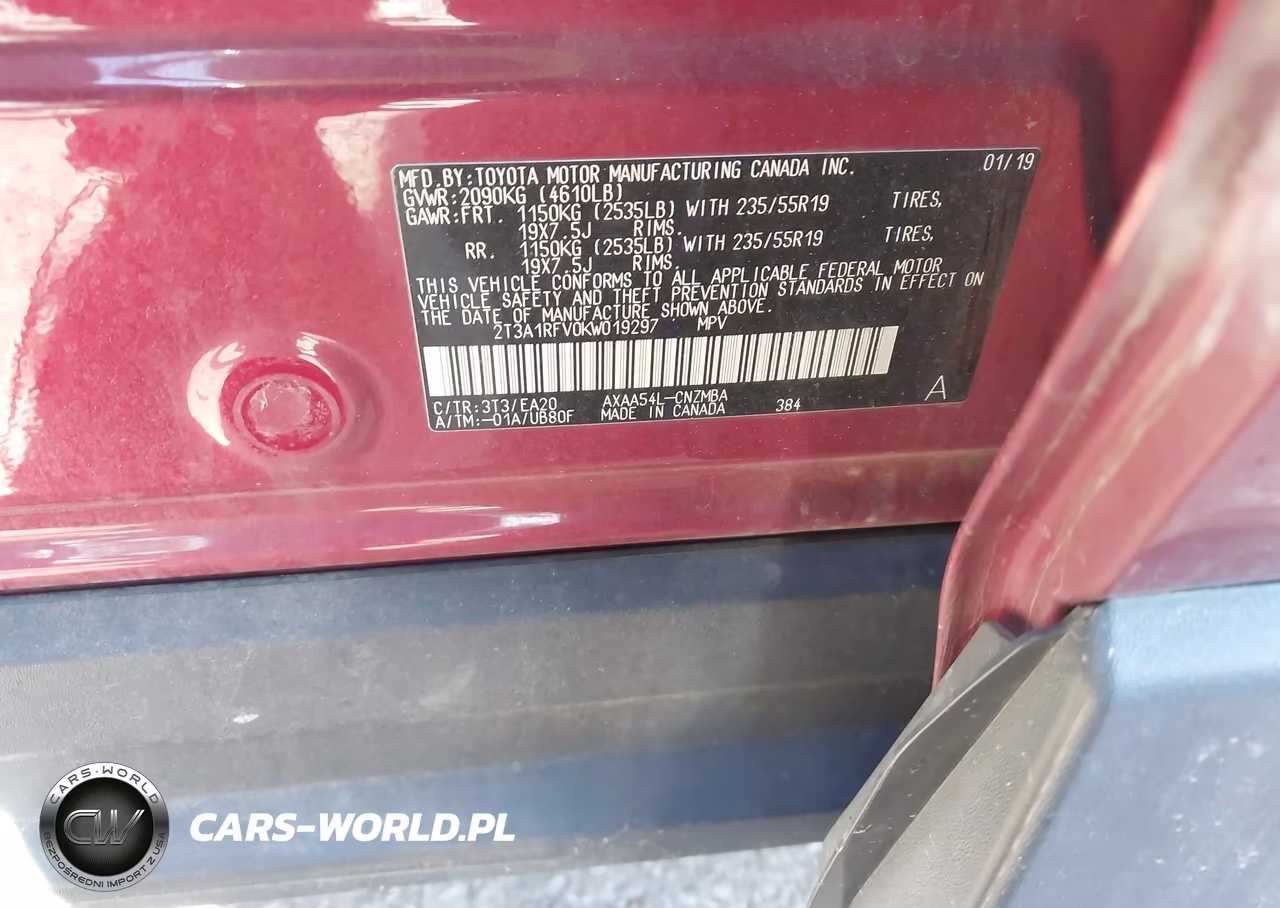 2019 Toyota Rav4 Xle Premium VIN:2T3A1RFV0KW019297 - 9