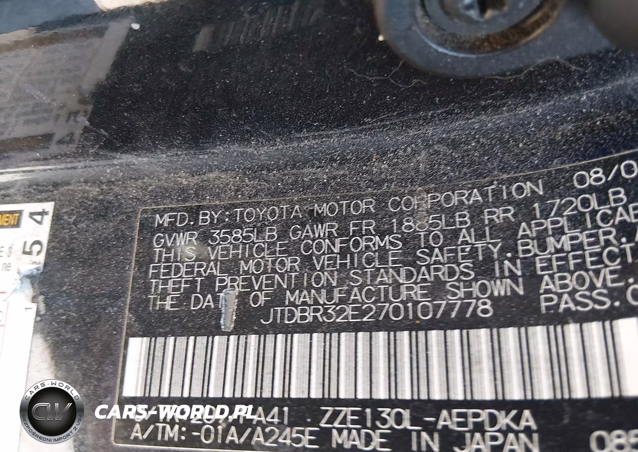 2007 Toyota Corolla Ce VIN:JTDBR32E270107778 - 9