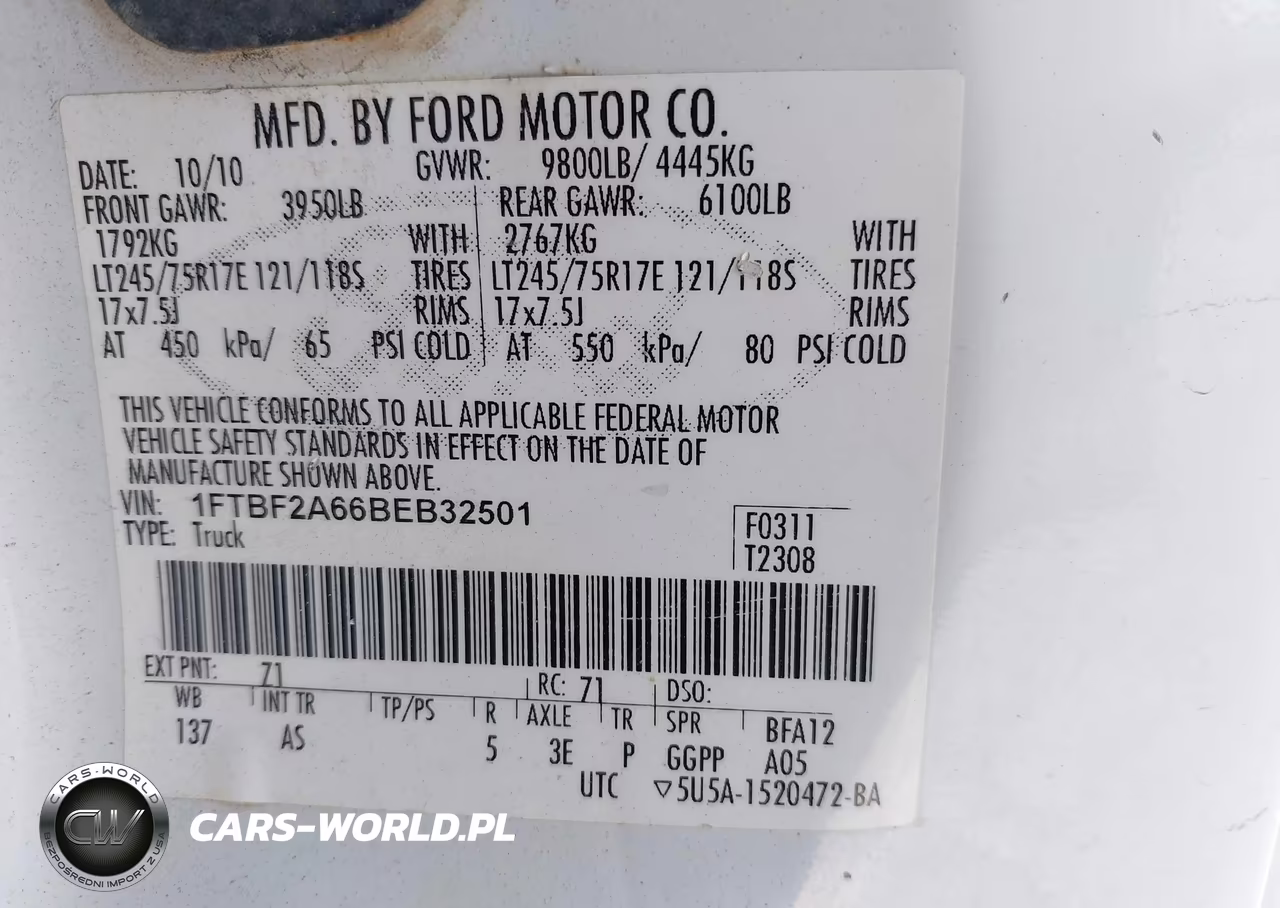 2011 Ford F-250 Xl VIN:1FTBF2A66BEB32501 - 9