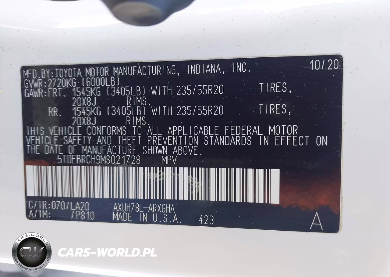 2021 Toyota Highlander Hybrid Platinum VIN:5TDEBRCH9MS021728 - 9