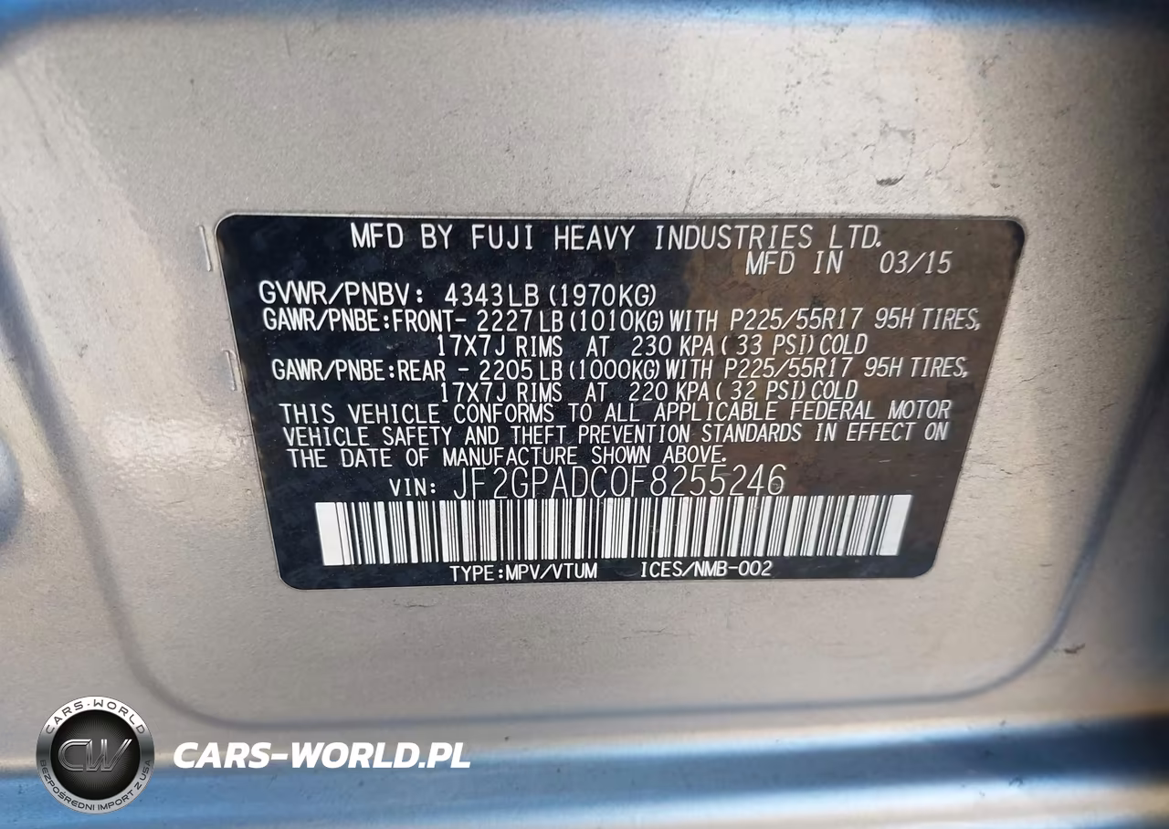 2015 Subaru Xv Crosstrek 2.0I Premium VIN:JF2GPADC0F8255246 - 9