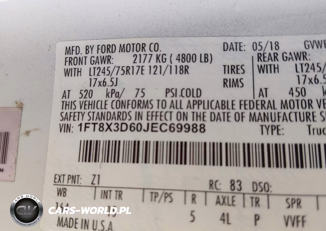 2018 Ford F-350 Xl VIN:1FT8X3D60JEC69988 - 9