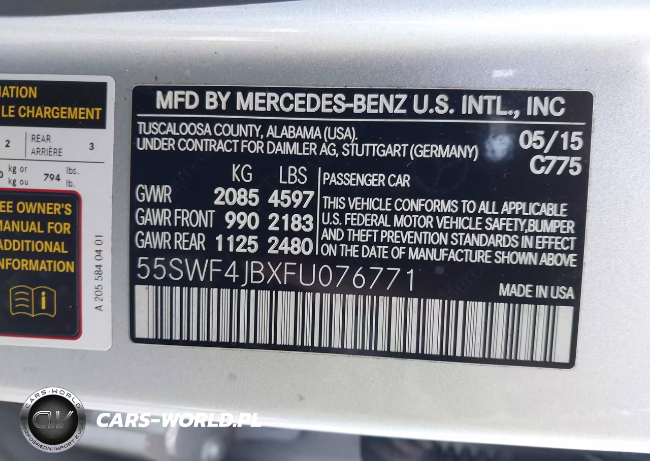 2015 Mercedes-Benz C-Class C 300 VIN:55SWF4JBXFU076771 - 9